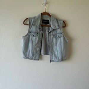 Light Blue Denim mini Vest